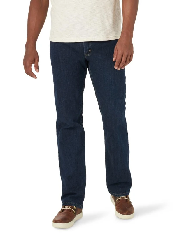 Wrangler Authentics Men's Regular Fit Comfort Flex Waist Jean, Dark Indigo, 32W / 32L - Image 1