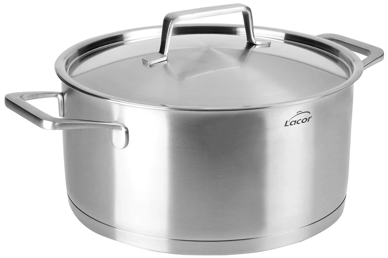 Lacor 45026 Casserole with Lid Foodie, 26 x 12.5 cm, Silver