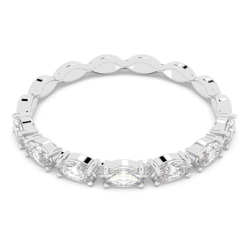 Swarovski Vittore ring, Marquise cut, White, Rhodium plated, 50