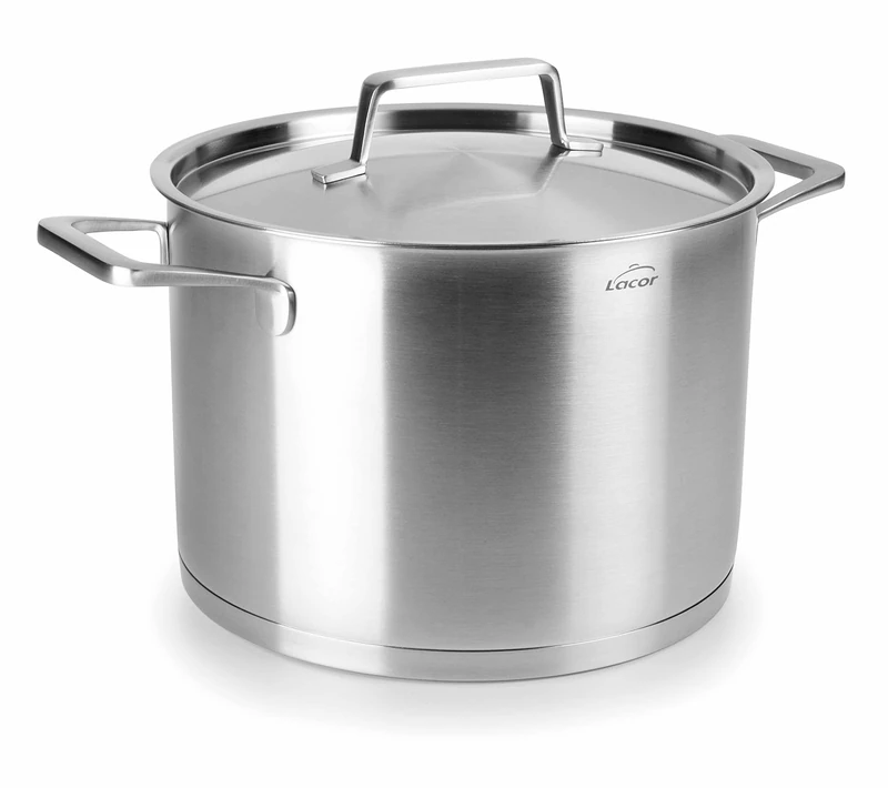Lacor 45122 Foodie Stock Pot with Lid, 20 x 15.5 cm, Silver