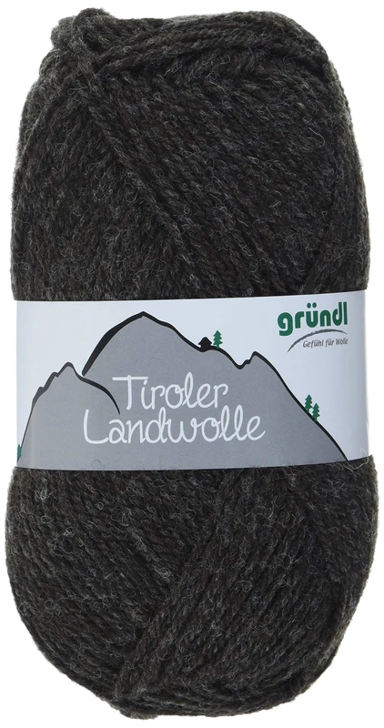 Gründl Tyrolean Country Wool, value pack 10 balls à 100 g hand knitting yarn, 60% wool, 40% polyacrylic, loden brown, 40 x 18 x 18 cm