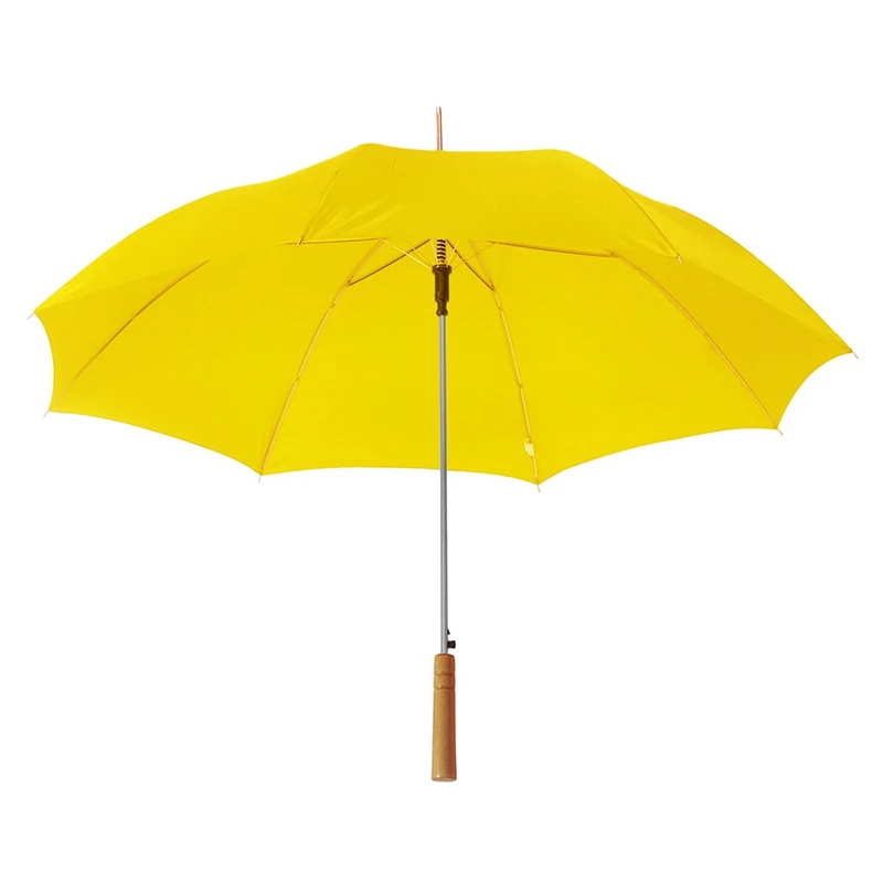 eBuyGB Pack of 6 Automatic Wedding Photographer Parasol Folding Umbrella, Long Umbrella with Stick Handle Rain Stick Umbrella, Umbrella, Colourful - Yellow 37 Inch / 94cm Span 84cm Length