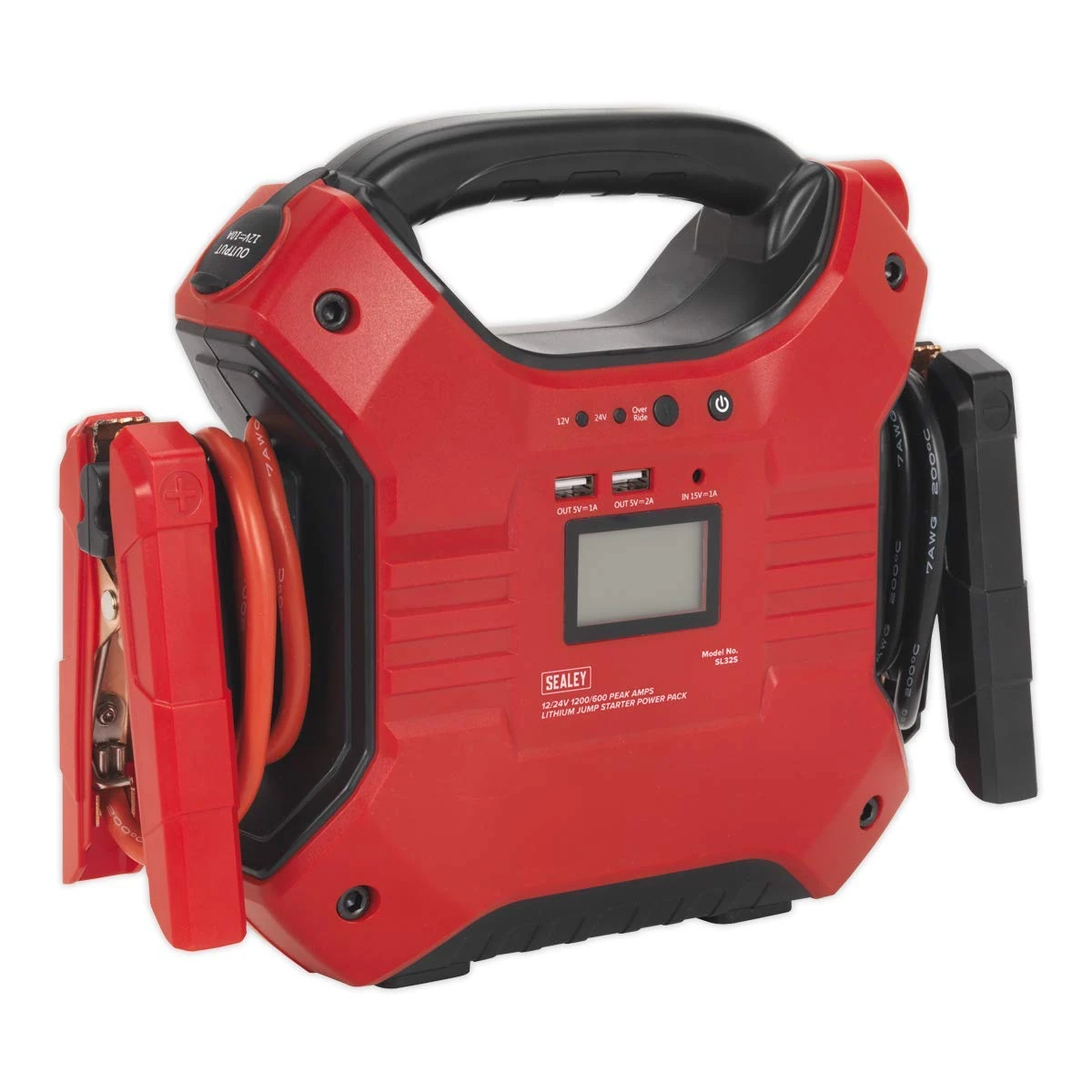 Sealey 1200/600A 12/24V Jump Starter Power Pack Lithium-ion Phosphate (LiFePo4) - SL32S