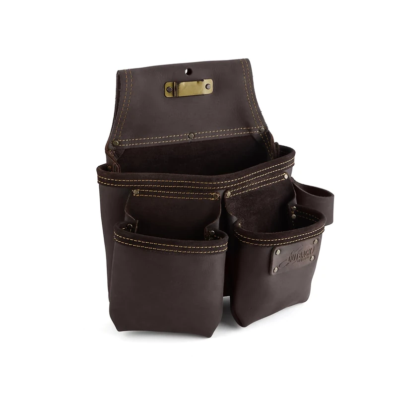 OX Pro Framer's Tool Bag, Oil-Tanned Leather, 3 Pouch