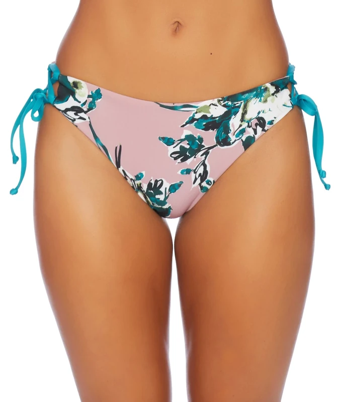 Splendid Women's Watercolor Floral Lace Side Bikini Bottom - Pink -