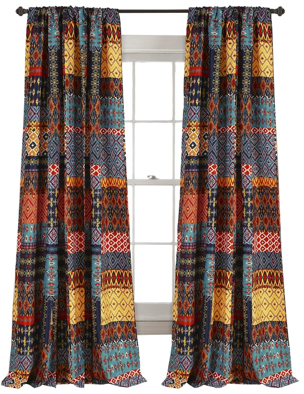 Lush Decor Misha Light Filtering Window Curtain Panel Set, 52" W x 84" L, Multicolor