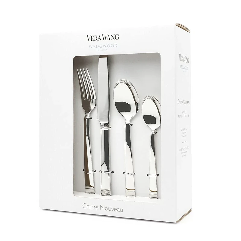 Wedgwood Vera Wang 40013696 Chime Cutlery Set 16 Pc Stainless Steel, Silver
