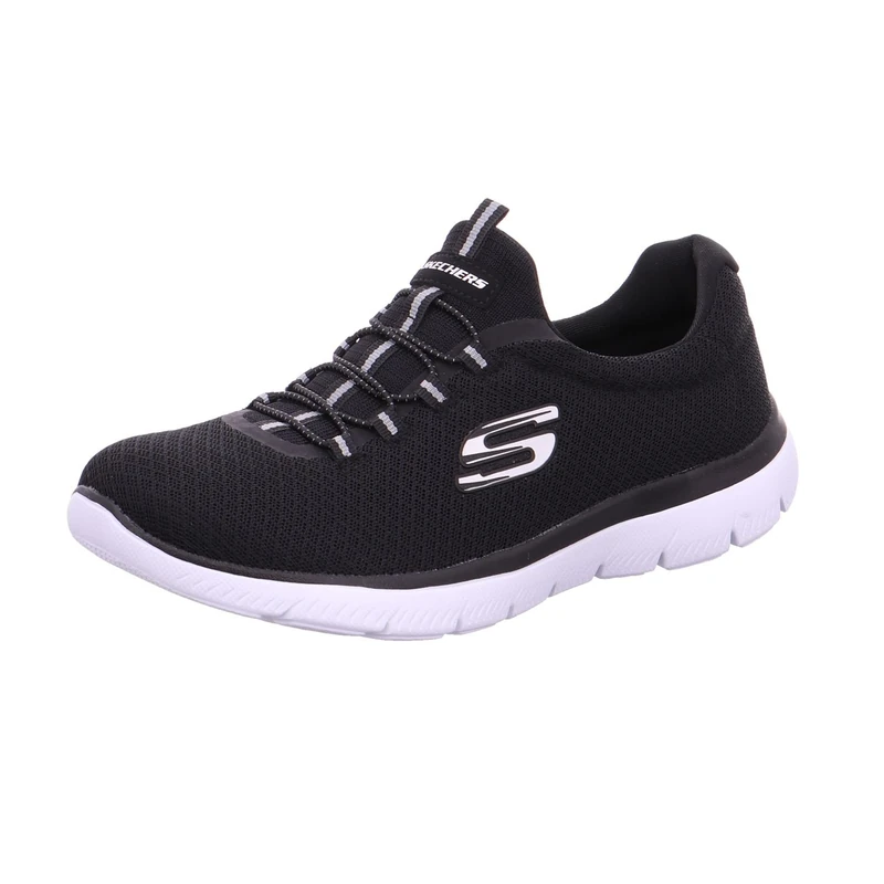 Skechers Women's Summits 12980 Trainers - Black Mesh/White Trim