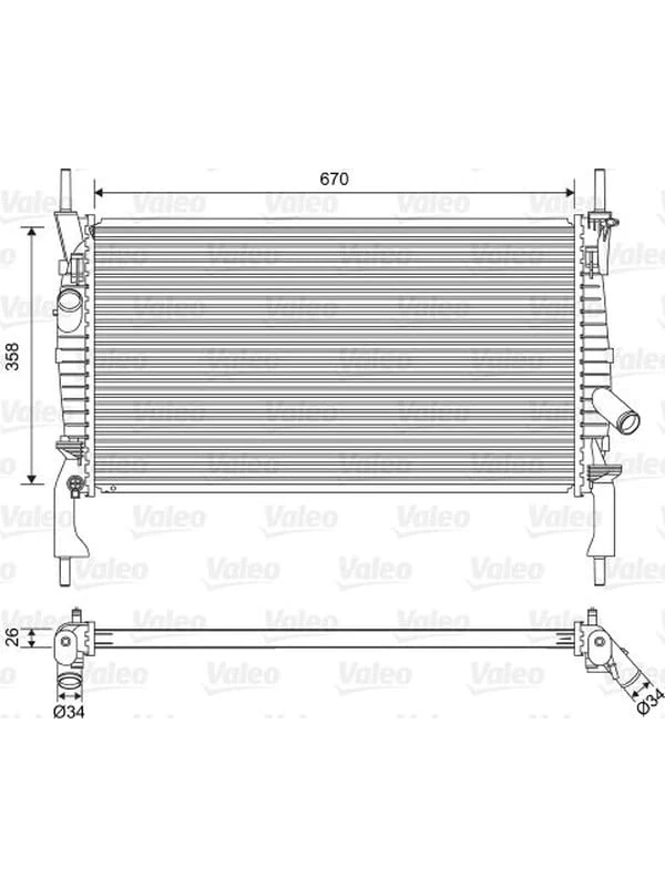 Valeo Radiator, Engine Cooling 701606