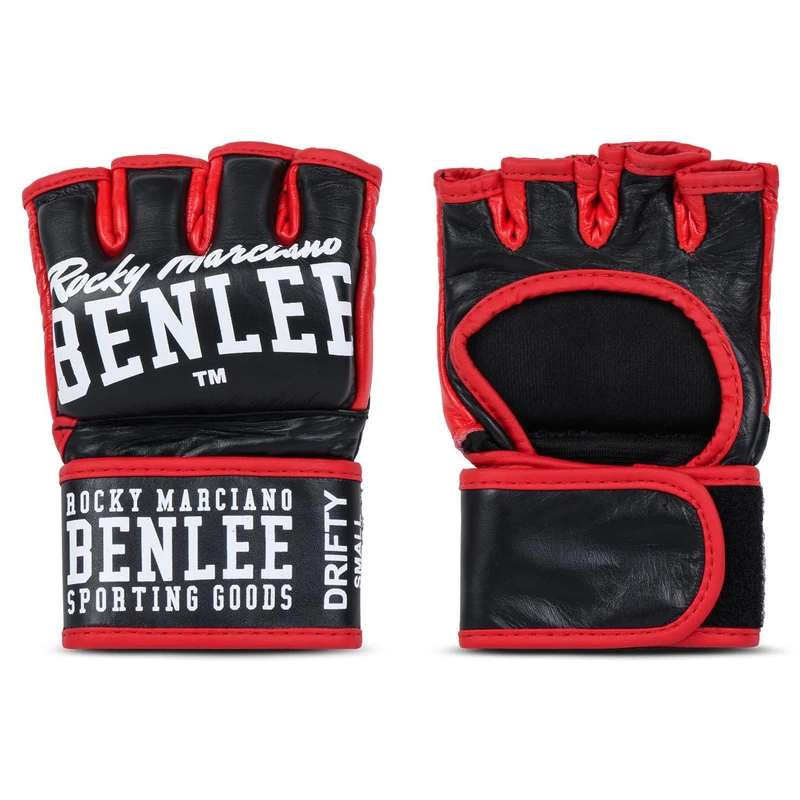 BENLEE Rocky Marciano Unisex – Adult Drifty Leather MMA Gloves, Unisex – Adults, Black, L