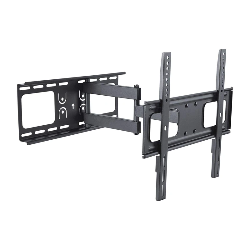 PureMounts TV Bracket with 62-475 mm Wall Clearance, Tiltable 10°/-20°, Swivels 90°/-90°, Maximum Load 50 kg, Vesa up to 400 x 400, Black