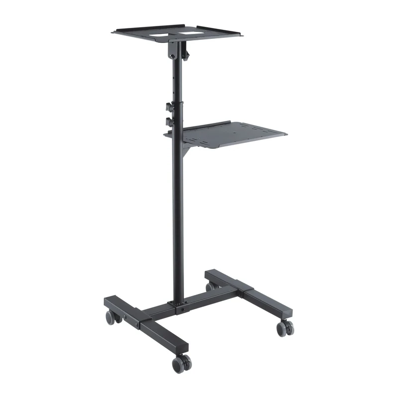 PureMounts PM-PCART-10 Tilting Projection Trolley/Projection Table for Projector and Projector, Flexibly Adjustable (950 mm to 1450 mm), Lockable Wheels, Load Capacity 10 kg, Colour: Black