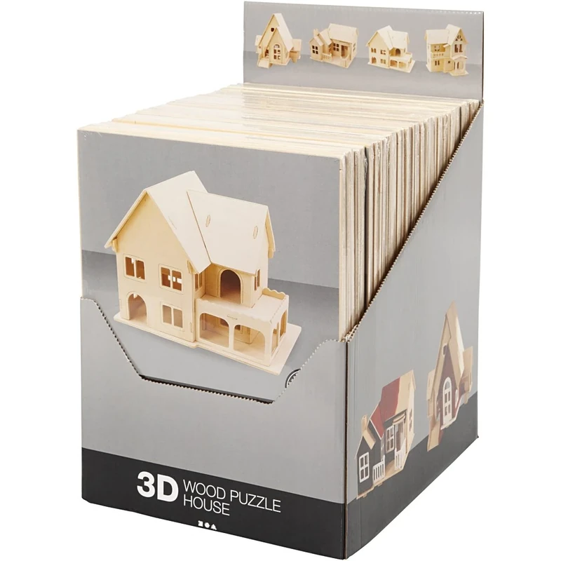 57878 3D Wooden House Kit CDU 24pcs