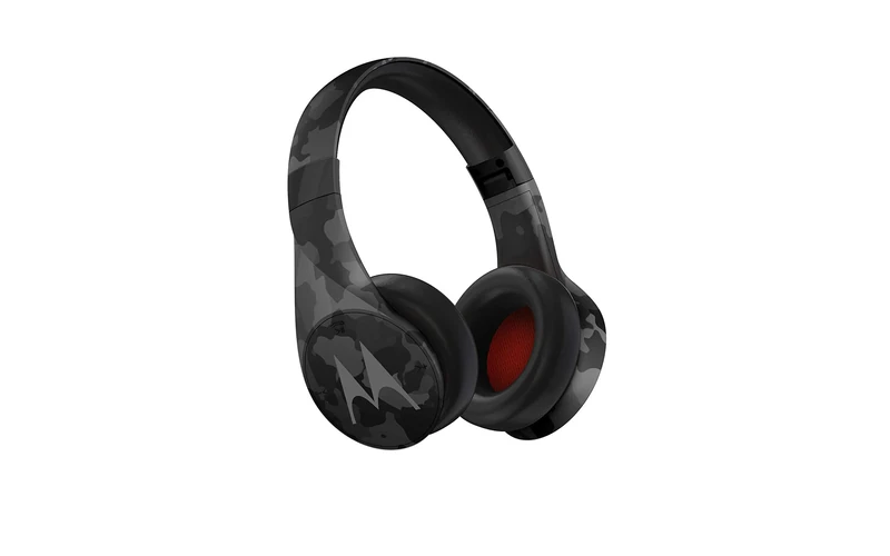 Motorola Pulse Escape+ Over-Ear Wired/Wireless Bluetooth Headphone with Microphone - Black Camo, with Alexa built-in