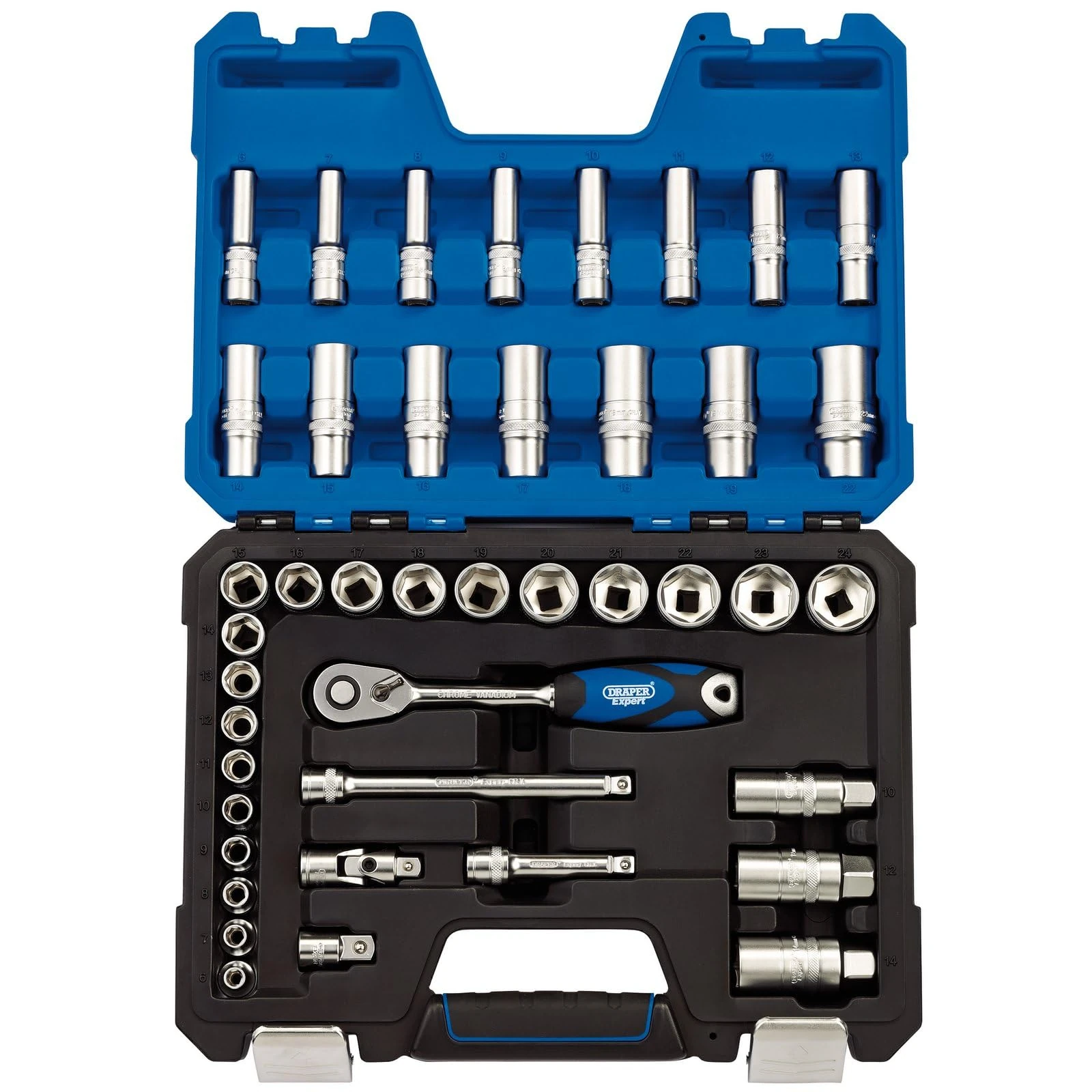 Draper 16451 3/8-Inch Square Drive Metric Socket 42 Piece Set , Blue