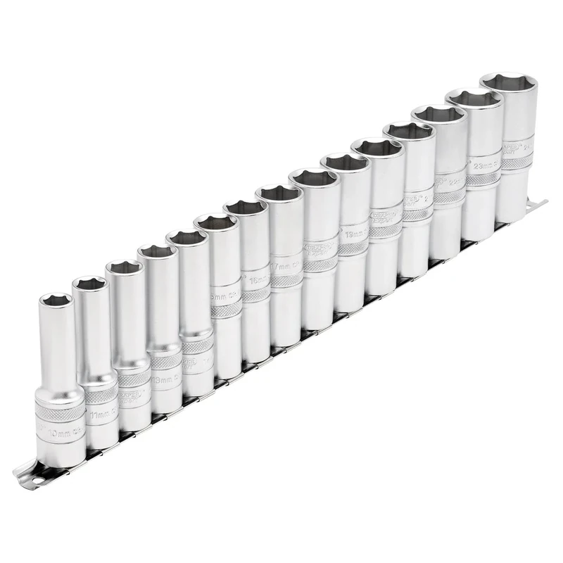 Draper 16499 1/2-Inch Square Drive Imperial 15 Piece Deep Socket Set