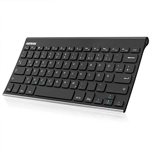 Arteck Bluetooth Keyboard Stainless Steel Universal Portable Wireless Bluetooth Keyboard for iOS, Android, Windows Tablet PC Smartphone Integrated 6-Month Rechargeable Battery