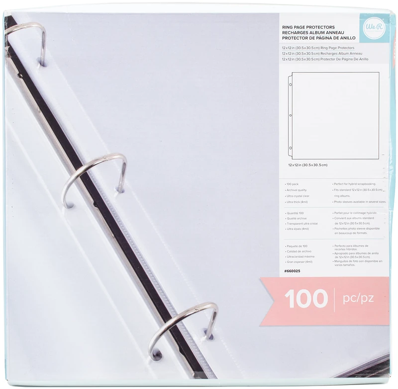 American Crafts We R Memory Keepers American Crafts 100 Page Protecter Pack, Synthetic Material, 32.5 x 34.5 x 3.5 cm - Image 1