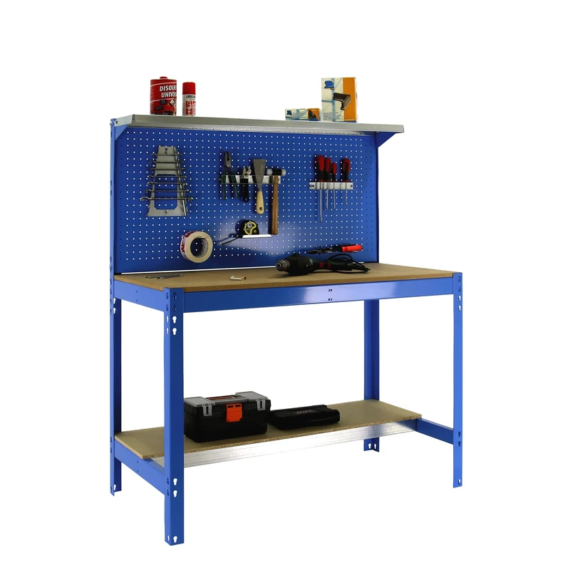Simon Rack 8435104946824 WORK BANK BLUE/WOOD 1445 x 910x610