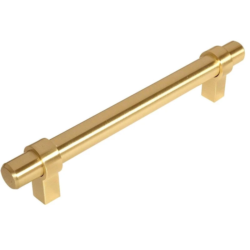 Cosmas 10 Pack 161-128BB Brushed Brass Cabinet Bar Handle Pull - 5" Inch (128mm) Hole Centers