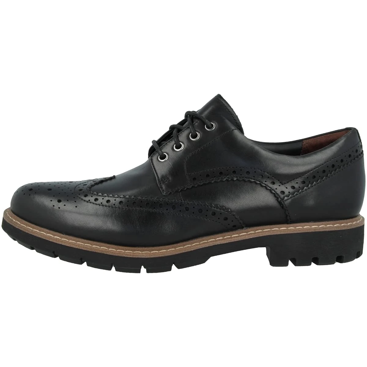 Clarks Men's Batcombe Wing Brogues, Black Black Leather, 7.5 UK