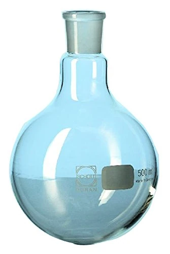 DURAN 24 188 37 Triple-Neck, Round Bottom Flask with Standard Ground Joint, Inclined Side Necks 250 ml Capacity