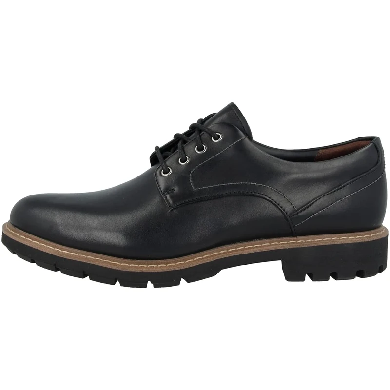 Clarks Men's Batcombe Hall Derbys, Black Black Leather, 12 UK