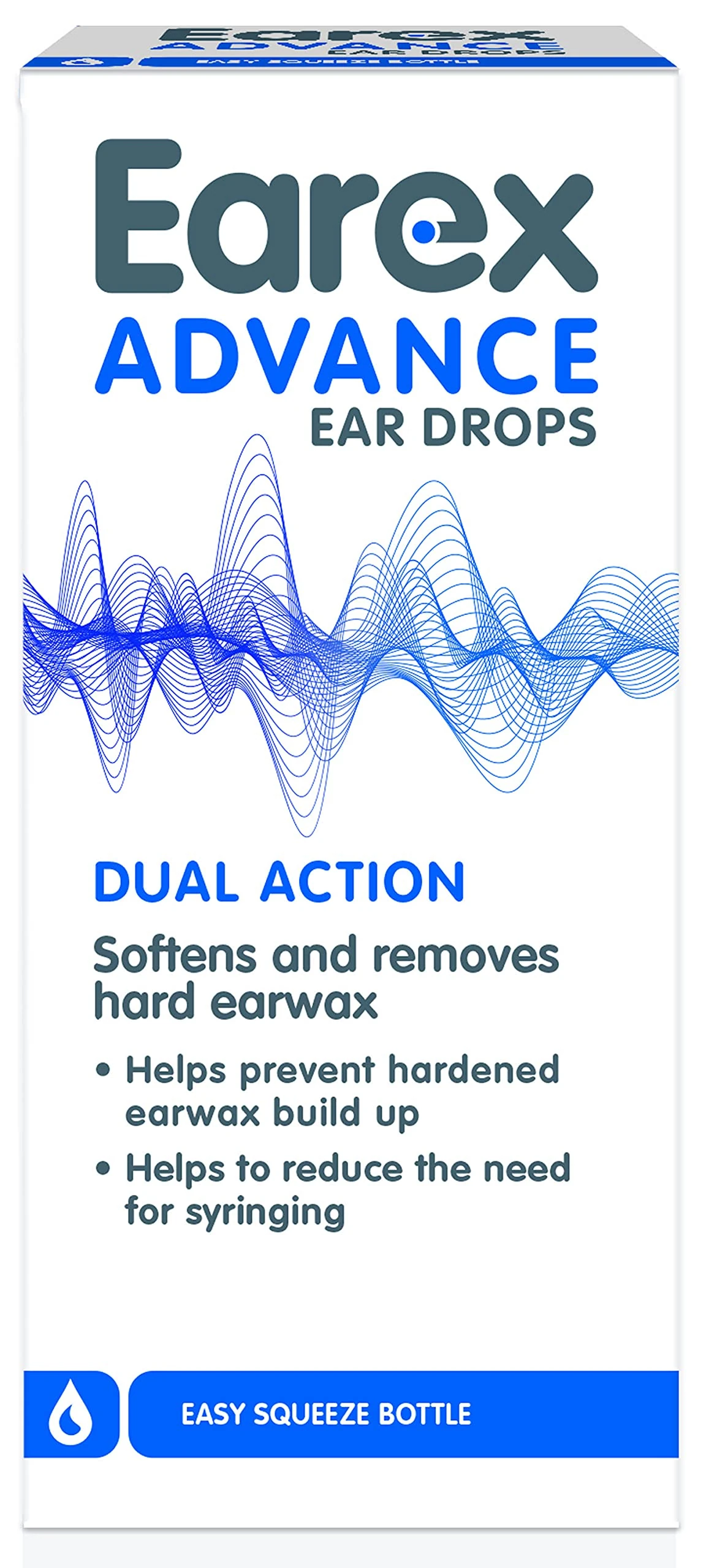 Earex Advance - removes hard ear wax- prevent ear wax build up - easy squeeze bottle - 12ml