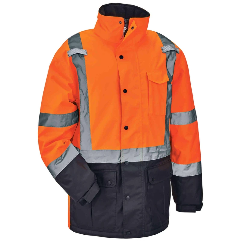 High Visibility Reflective Winter Safety Jacket, Insulated Parka, ANSI Compliant, Ergodyne GloWear 8384 - Image 1