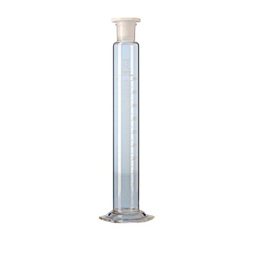 DURAN 21 618 36 Mixing Cylinder With Hexagonal Base With Graduation, Standard Ground Joint And Plastic Pe Stopper, 250 ml Capacity, 39 mm Diameter, 363 mm Height (Pack of 2) - Image 1