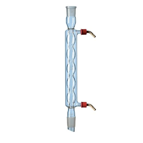 DURAN 24 252 81 Bulb Condenser with 2 Standard Ground Joints and 2 Screw-On Plastic Hose Connections - Image 1