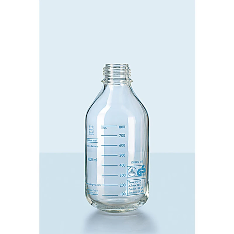 Duran 10 943 67 45 DIN Thread Pressure Plus Laboratory FLASCHE1 with No Clasp and Pouring Ring, Pack of 250 ml, Pack of 10 Brown