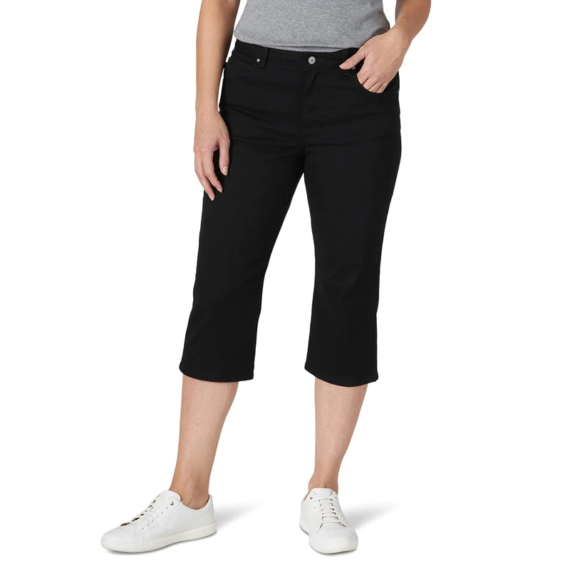 Lee Women's Relaxed Fit Capri Pant - Black - 10 US