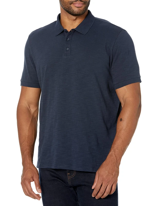 Vince Men's Classic Slub Polo Shirt, Coastal, XL