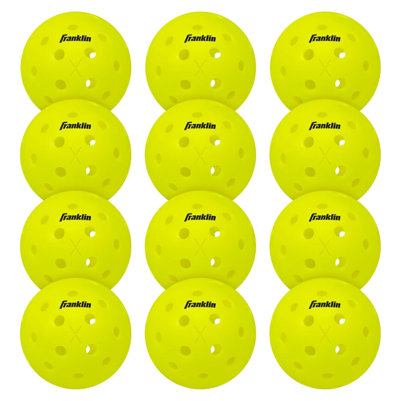 Franklin Sports Outdoor - X-40 Pickleball Balls - USA (USAPA) Approved - 12 Pack Outside - Optic Yellow - US Open Ball