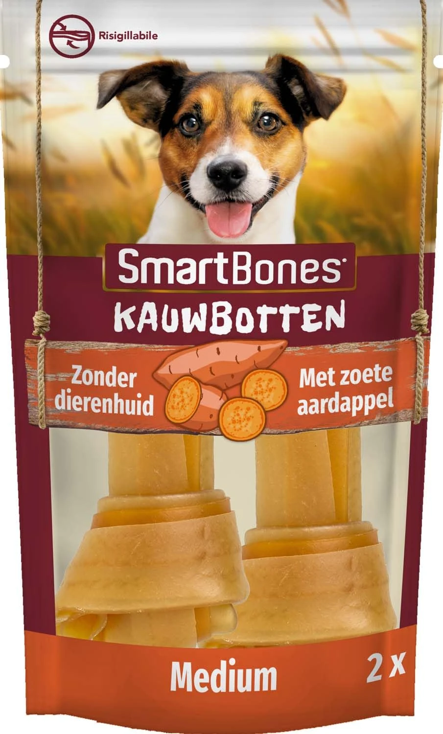 Smartbones 2 Medium Sweet Potato Bones Rawhide Free Chew Dog Treats