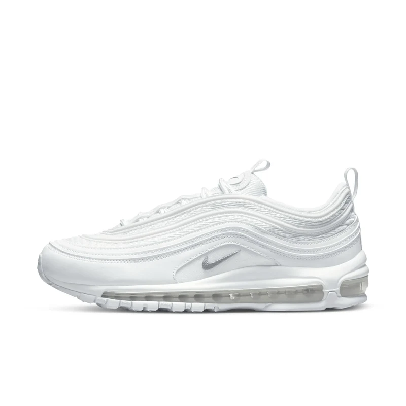 NIKE Men's Nike Air Max 97 Running Shoes, Multicolour White Wolf Grey Black 001, 12 UK