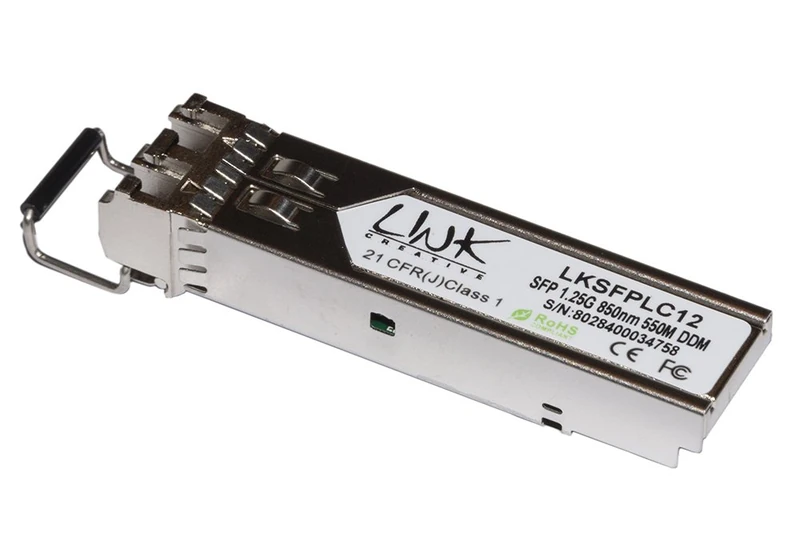 Link LKSFPLC12 Minigbic Multimode Lc Duplex Module 1000Base-Sx, 850Nm 1.25 Gbps 550 m with Ddm
