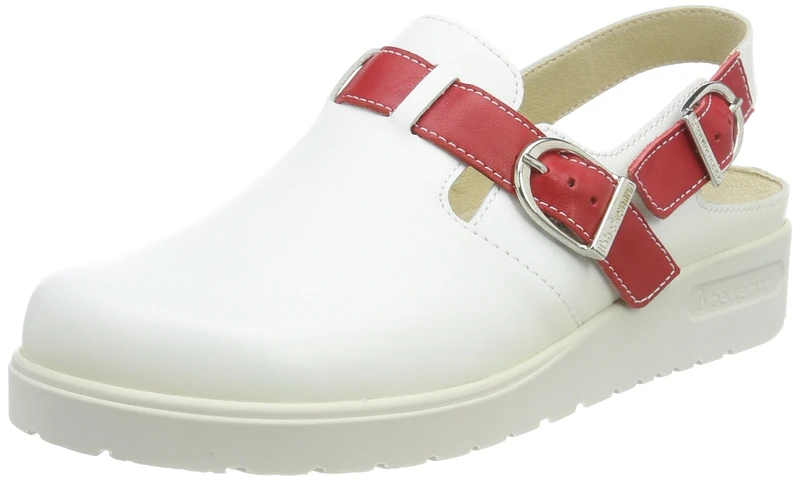 Berkemann Unisex Tec-pro-iver Work Clogs, White White White Red, 2.5 UK