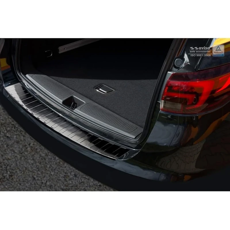 Avisa 2/45044 Black Stainless Steel Rear Bumper Protector Opel Astra Sports Tourer 2016 'Ribs', Black