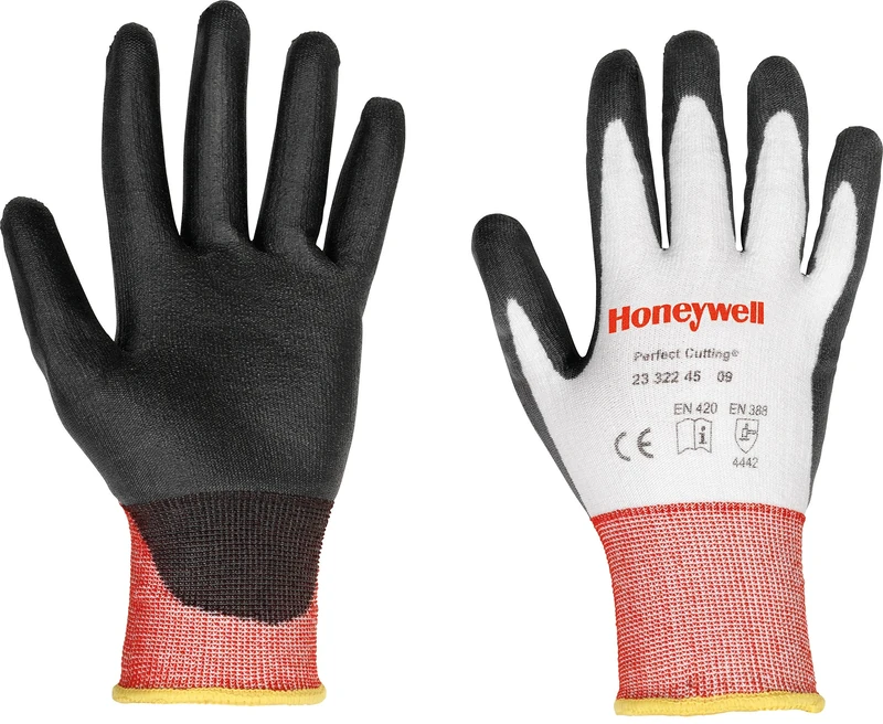 Honeywell Perfect Cutting Diamond Knitted Coated Gloves 2332245, White/Grey, 23.5 cm Length, Breathable, White Dyneema® Diamond/Lycra® Knitted, Size 9, 2332245-09 (Pack of 10 Pairs)