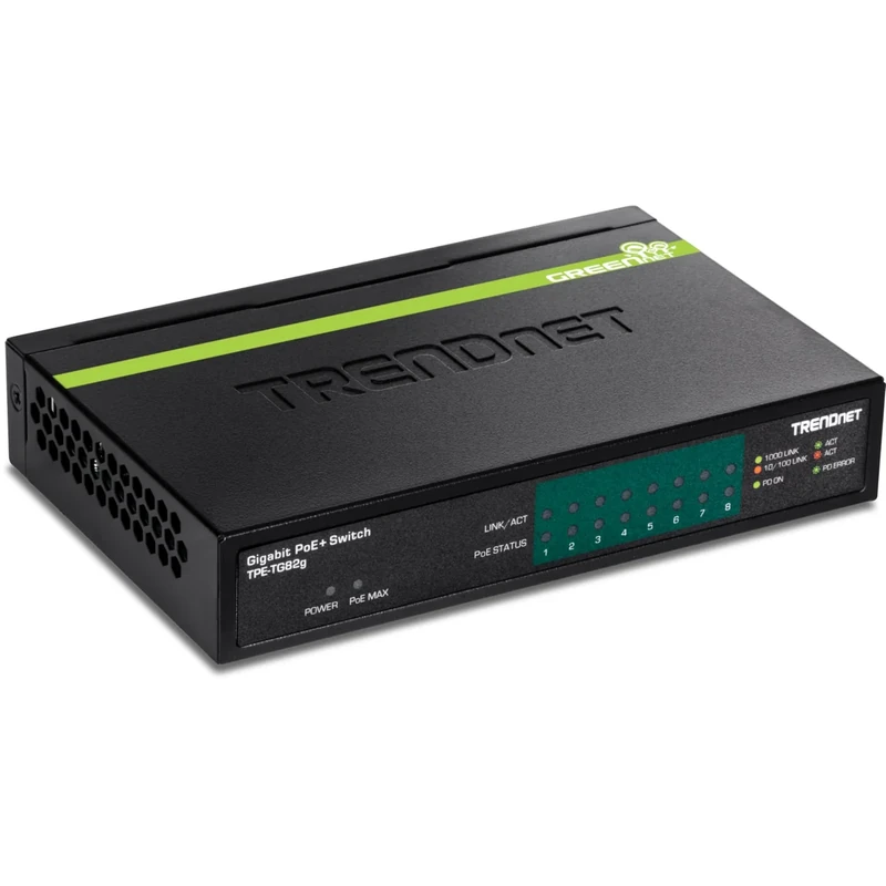 TRENDnet 8-Port Gigabit PoE+ Switch (Black) V1.1R