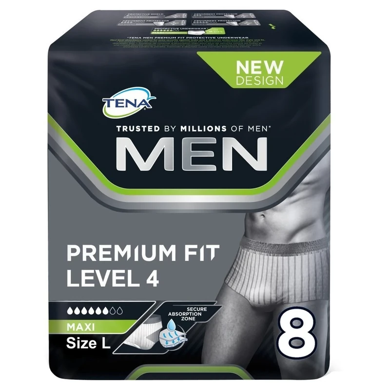 Tena Men Premium Fit Level 4 Pants Large 8s x6