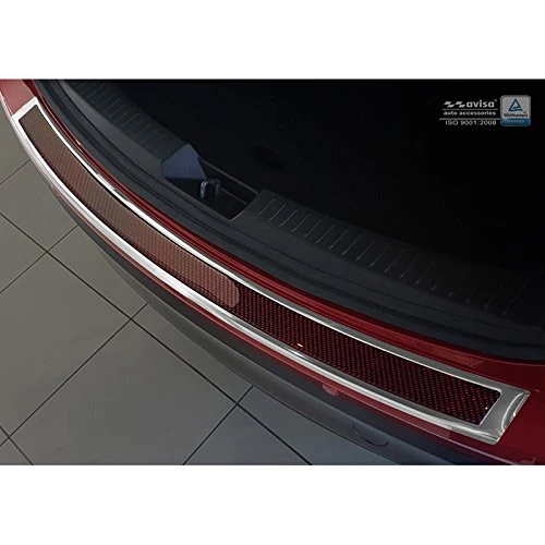 'Deluxe' Avisa 2/44024 Stainless Steel Rear Bumper Protector Mazda CX-5 2014 – Chrome/Red/Black Carbon