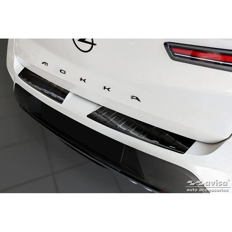 Avisa 2/44088 Stainless Steel Rear Bumper Protector 'Deluxe' - Chrome/Red/Black Carbon, Chrome-Plated