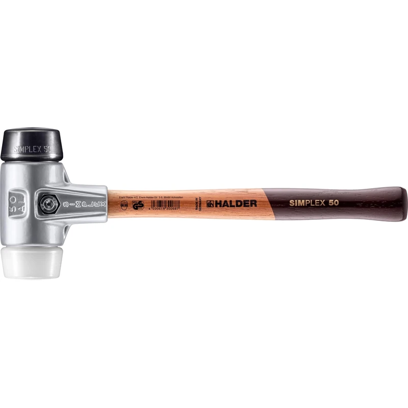 Halder 3127050 "Simplex" Rubber/Superplastic Soft-Face Mallet, Multi-Colour, 50 mm