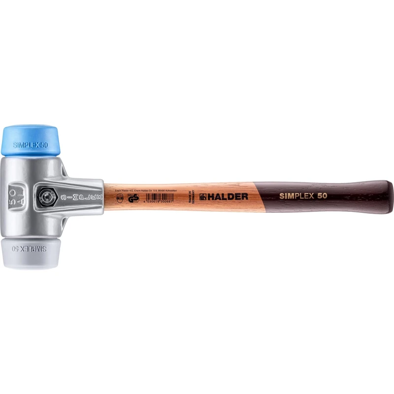 Halder 3113050 "Simplex" TPE-Soft/TPE-Mid Soft-Face Mallet, Multi-Colour, 50 mm