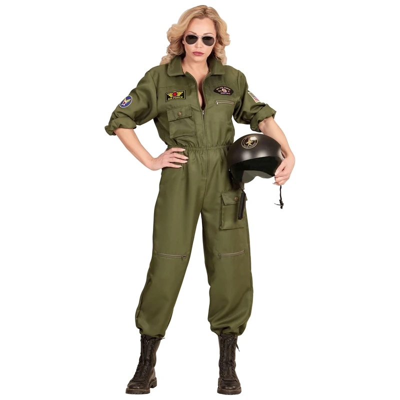 W WIDMANN MILANO Party Fashion - Women's Fighter Jet Pilot Costume, Aviation, Americans, Soldiers, Military, Carnival, Theme Parties