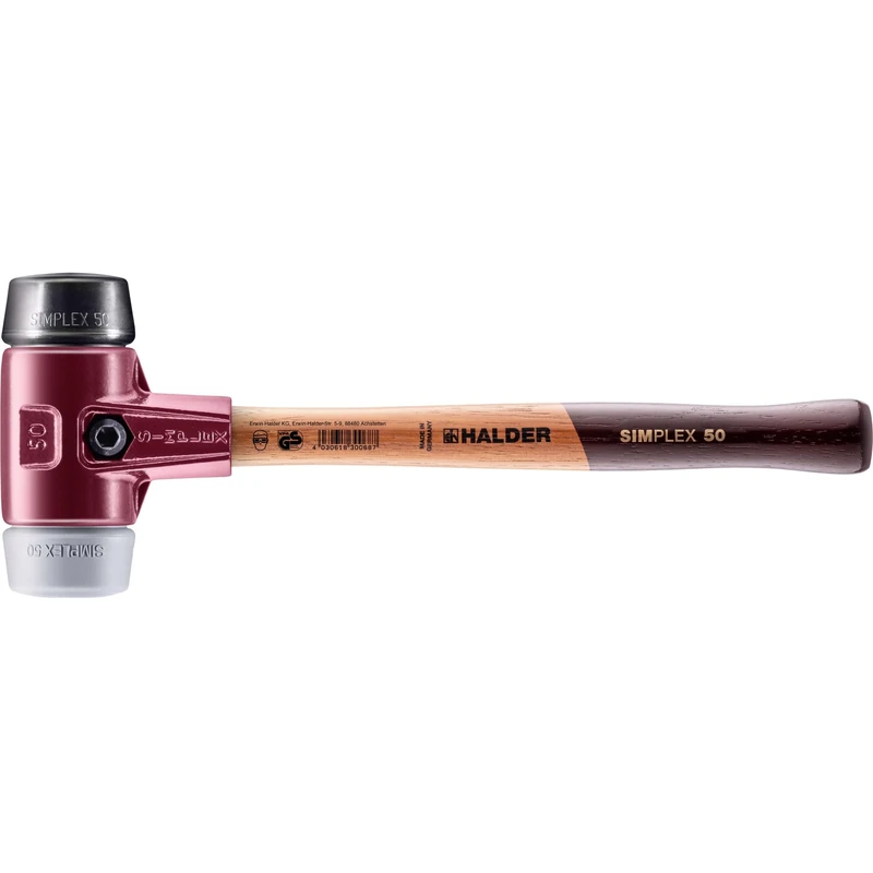 Halder 3023050 "Simplex" Soft-Face Rubber/TPE-Mid Mallet, Multi-Colour, 50 mm