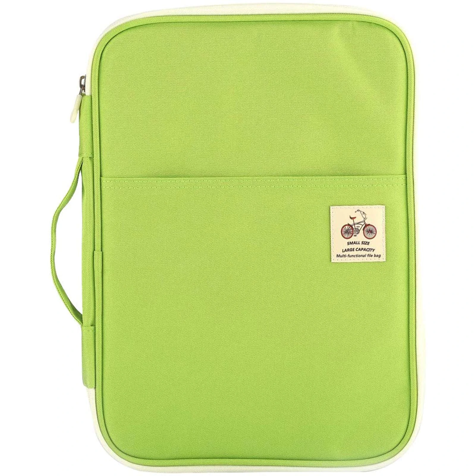 JAKAGO A4 Document Case,Conference Folder with Zip and Handle,Notepad Carrying Case with Various Pockets Suitable for Books/Notebooks/Papers/Pens/Ipad/Files(Green)